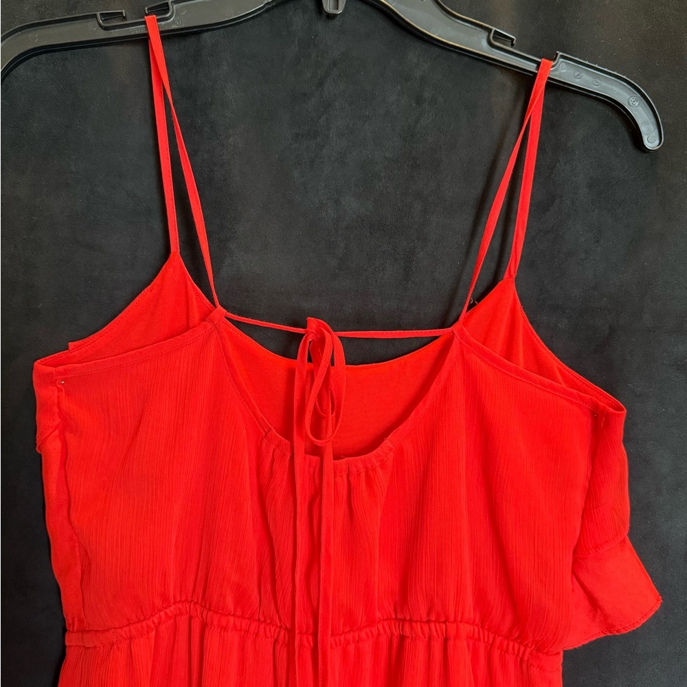 Vibrant Red Ruffle Dress - Picture 4 of 4